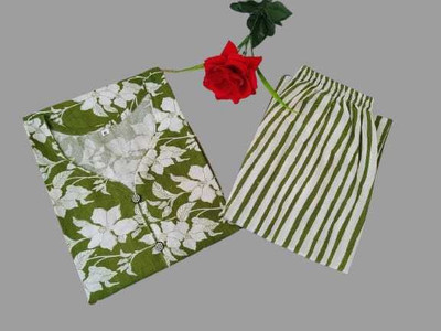 SS Fashion Women Floral Print A-line Kurta(Green)