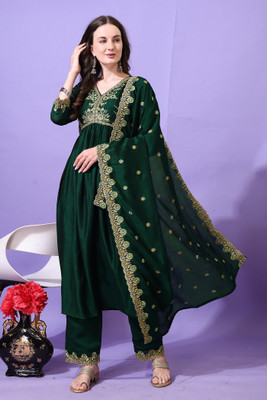 Granthva Fab Women Kurta Palazzo Dupatta Set