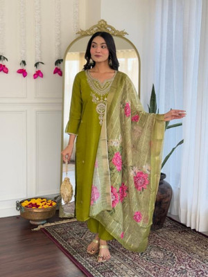 THE52 Women Kurta Palazzo Dupatta Set