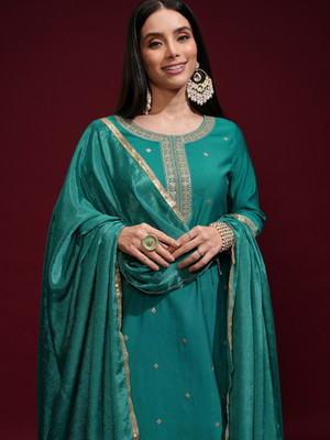 Vishudh Women Kurta Palazzo Attached Dupatta Set