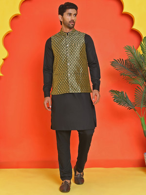 ANOUK Men Kurta Pyjama Ethnic Jacket Set