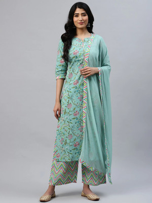 LIBAS Women Kurta Palazzo Dupatta Set