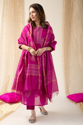 Tasrika Printed Kurta, Trouser/Pant & Dupatta Set