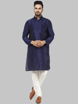 Royal Kurta Men Solid Straight Kurta(Light Blue)