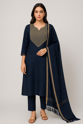 ZR Clothes Embroidered Kurta, Trouser/Pant & Dupatta Set