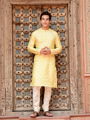 HOUSE OF DEYANN Men Kurta Churidar Set