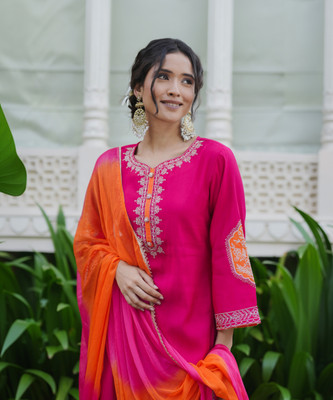 Indo Era Women Kurta Pant Dupatta Set