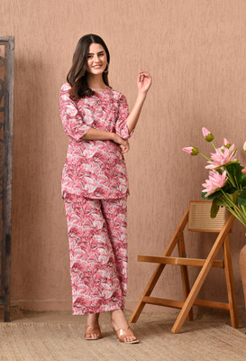 Cotnon Top Palazzos Co-ords Set