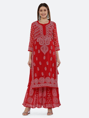 FAWOMENT Women Kurta Sharara Set