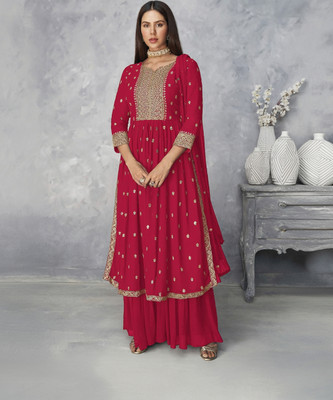Xomantic FASHION Women Kurta Sharara Dupatta Set