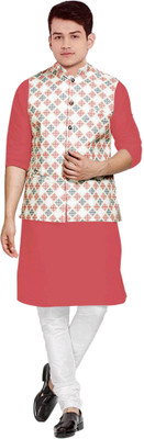 OS Jeans Men Kurta Pyjama Ethnic Jacket Set