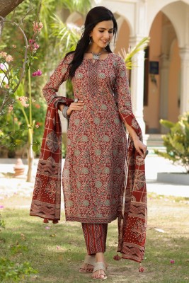 PIROH Women Kurta Pant Dupatta Set