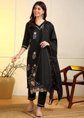 Hiva Trendz Embroidered Kurta, Trouser/Pant & Dupatta Set