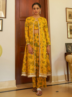 Janasya Women Kurta Pant Dupatta Set