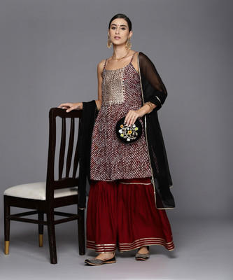 Indo Era Women Kurta Sharara Dupatta Set
