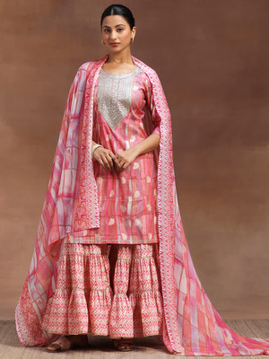 LIBAS Women Kurta Sharara Dupatta Set