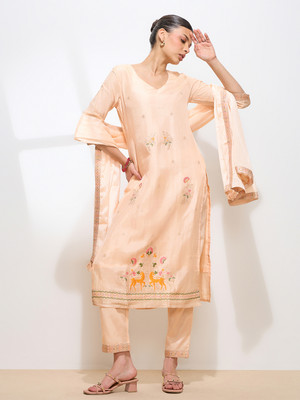Fourleaf Women Kurta Pant Attached Dupatta Set