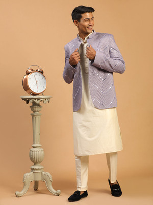 VASTRAMAY Men Kurta Pyjama Ethnic Jacket Set