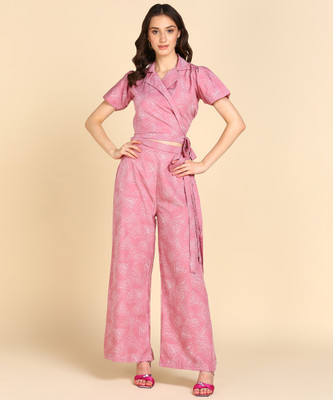 Rudraaksha Women Crop Top Palazzo Set