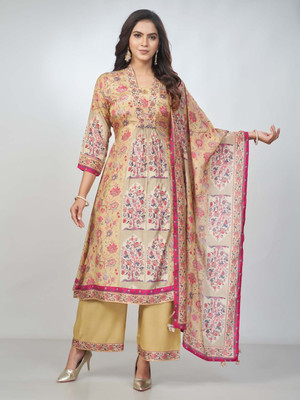 Amchoor Women Ethnic Top Palazzo Dupatta Set