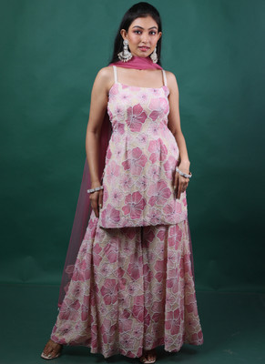 Pavora Women Kurti Sharara Dupatta Set