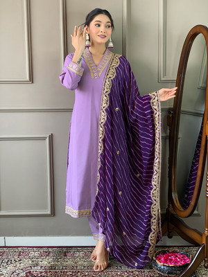 LOKITA WORLD Embroidered Kurta, Trouser/Pant & Dupatta Set