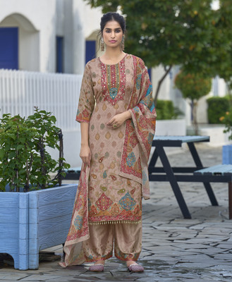 MOJILAA Women Kurta Palazzo Dupatta Set