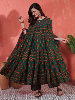 Gulmohar Jaipur Women Kurta Palazzo Dupatta Set