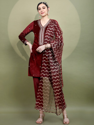 Vishudh Women Kurta Pant Dupatta Set