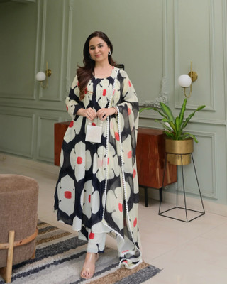 KARN KAWACH Printed Kurta, Trouser/Pant & Dupatta Set