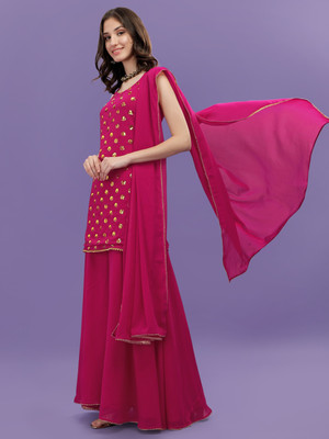 LH ENTERPRISE Women Kurta Sharara Dupatta Set