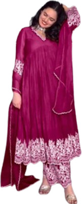 IYALAFAB Women Ethnic Top Pant Dupatta Set