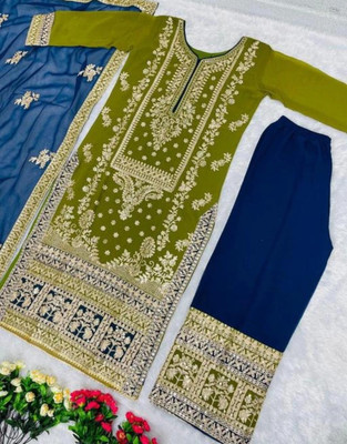 HouseOfCommon Women Kurta Palazzo Dupatta Set