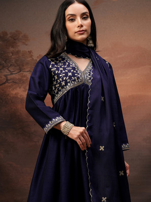Vishudh Women Kurta Palazzo Attached Dupatta Set