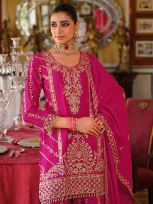 Indo Era Women Kurta Palazzo Dupatta Set