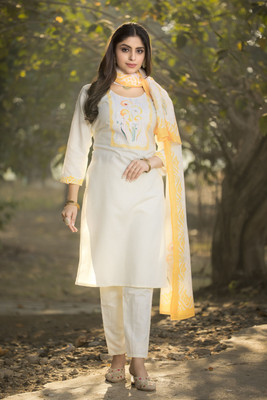 THE NEW RANNOR Women Kurti Pant Attached Dupatta Set