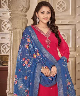 FABKURTI Women Kurta Pant Attached Dupatta Set