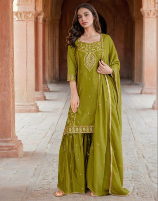 Skylee Women Kurta Sharara Dupatta Set