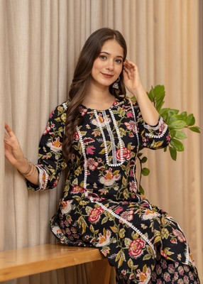 KJFAB Women Kurti Pant Set