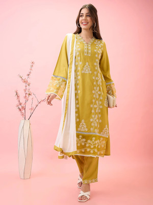 Globus Women Kurta Pant Dupatta Set