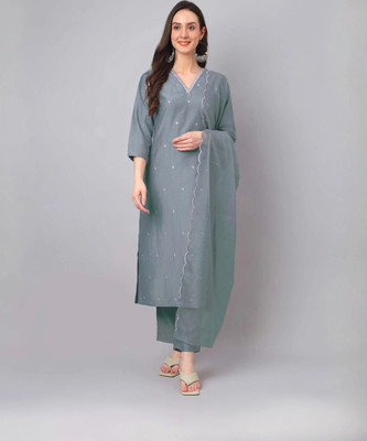 Janasya Women Kurta Pant Dupatta Set