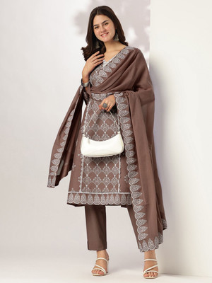 Janasya Women Kurti Pant Dupatta Set