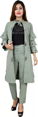 PERFECTPIVOT Women Crop Top Palazzo Ethnic Jacket Set