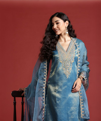 Indo Era Women Kurta Pant Dupatta Set