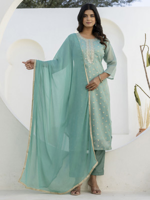 VredeVogel Embroidered Kurta, Trouser/Pant & Dupatta Set