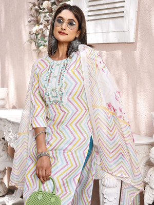 TRAHIMAM Women Kurti Pant Dupatta Set
