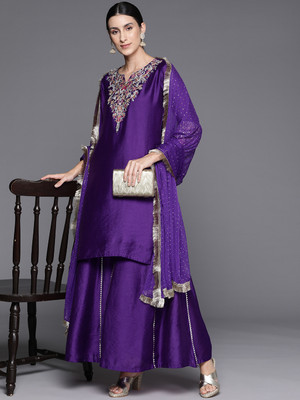 Varanga Women Kurta Palazzo Dupatta Set