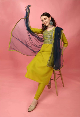 PILUDI Women Kurta Pant Dupatta Set