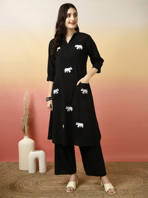 Sangria Women Kurta Palazzo Set