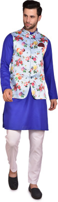 PRINTCULTR Men Kurta Pyjama Ethnic Jacket Set